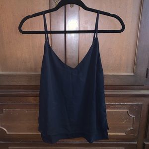 Black flowy v neck tank top